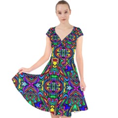 Artwork By Patrick-pattern-31 Cap Sleeve Front Wrap Midi Dress by ArtworkByPatrick