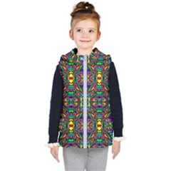 Artwork By Patrick-pattern-31 Kid s Hooded Puffer Vest