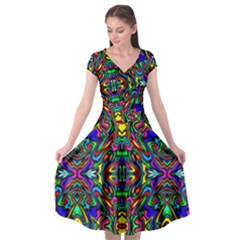 Artwork By Patrick-pattern-31 Cap Sleeve Wrap Front Dress by ArtworkByPatrick