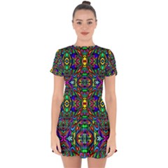 Artwork By Patrick-pattern-31 Drop Hem Mini Chiffon Dress by ArtworkByPatrick