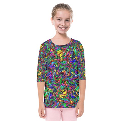 Artwork By Patrick-pattern-31 1 Kids  Quarter Sleeve Raglan Tee by ArtworkByPatrick