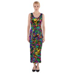 Artwork By Patrick-pattern-31 1 Fitted Maxi Dress by ArtworkByPatrick