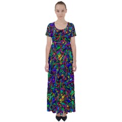 Artwork By Patrick-pattern-31 1 High Waist Short Sleeve Maxi Dress by ArtworkByPatrick