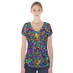 Artwork By Patrick-pattern-31 1 Short Sleeve Front Detail Top by ArtworkByPatrick