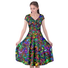 Artwork By Patrick-pattern-31 1 Cap Sleeve Wrap Front Dress by ArtworkByPatrick