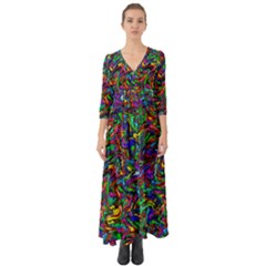 Artwork By Patrick-pattern-31 1 Button Up Boho Maxi Dress by ArtworkByPatrick