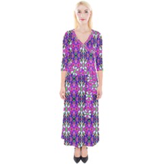 Pattern-32 Quarter Sleeve Wrap Maxi Dress by ArtworkByPatrick