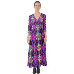 Pattern-32 Button Up Boho Maxi Dress by ArtworkByPatrick