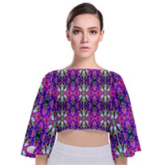 Pattern-32 Tie Back Butterfly Sleeve Chiffon Top