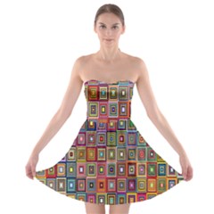 Artwork By Patrick-pattern-33 Strapless Bra Top Dress by ArtworkByPatrick