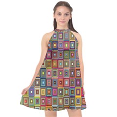 Artwork By Patrick-pattern-33 Halter Neckline Chiffon Dress  by ArtworkByPatrick