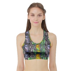 May Be A Woman In Manga Fire Sports Bra With Border by pepitasart