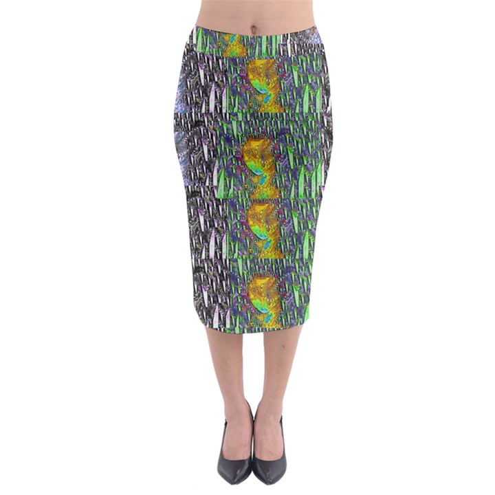 May Be A Woman In Manga Fire Midi Pencil Skirt