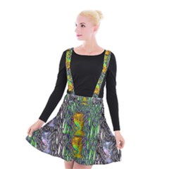 May Be A Woman In Manga Fire Suspender Skater Skirt by pepitasart