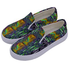 May Be A Woman In Manga Fire Kids  Canvas Slip Ons by pepitasart