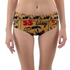 55 Chevy Reversible Mid-waist Bikini Bottoms by ArtworkByPatrick