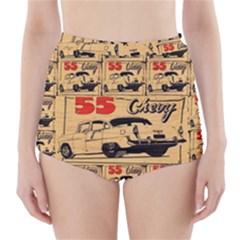 55 Chevy High-waisted Bikini Bottoms by ArtworkByPatrick