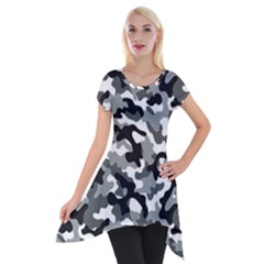 Camouflage 02 Short Sleeve Side Drop Tunic by quinncafe82