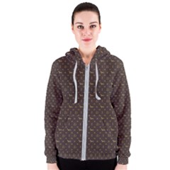 Louis Dachshund  Luxury Dog Attire Women s Zipper Hoodie