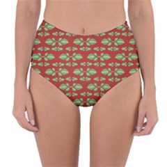 Tropical Stylized Floral Pattern Reversible High-waist Bikini Bottoms by dflcprints