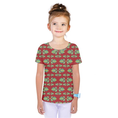 Tropical Stylized Floral Pattern Kids  One Piece Tee by dflcprints