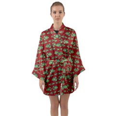 Tropical Stylized Floral Pattern Long Sleeve Kimono Robe by dflcprints