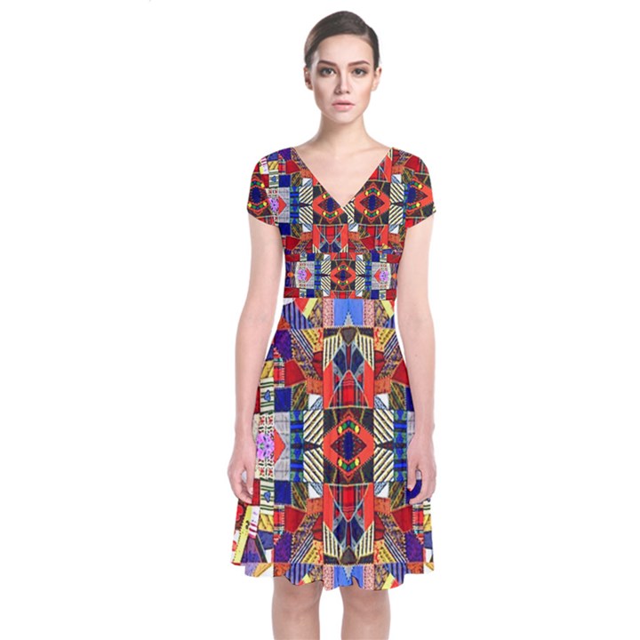 Pattern-35 Short Sleeve Front Wrap Dress