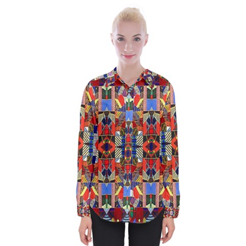 Pattern-35 Womens Long Sleeve Shirt by ArtworkByPatrick