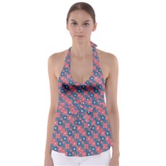 Squares And Circles Motif Geometric Pattern Babydoll Tankini Top by dflcprints