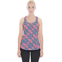 Squares And Circles Motif Geometric Pattern Piece Up Tank Top