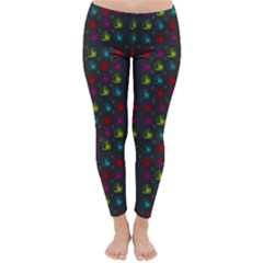 Roses Raining For Love  In Pop Art Classic Winter Leggings by pepitasart