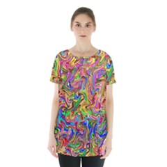 Colorful-2 Skirt Hem Sports Top