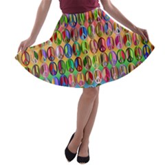 Peace Sign A-line Skater Skirt by ArtworkByPatrick