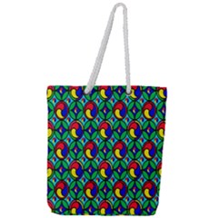 Colorful-4 Full Print Rope Handle Tote (large)