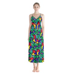 Colorful-4 1 Button Up Chiffon Maxi Dress by ArtworkByPatrick