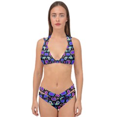 Colorful-5 Double Strap Halter Bikini Set