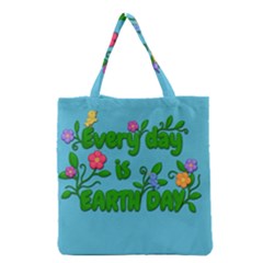 Earth Day Grocery Tote Bag by Valentinaart