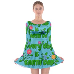 Earth Day Long Sleeve Skater Dress by Valentinaart