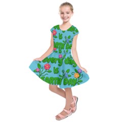 Earth Day Kids  Short Sleeve Dress by Valentinaart