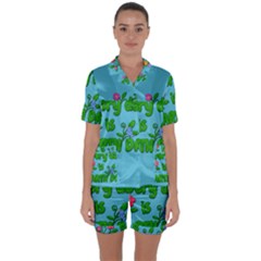 Earth Day Satin Short Sleeve Pyjamas Set