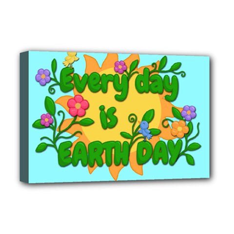 Earth Day Deluxe Canvas 18  X 12   by Valentinaart