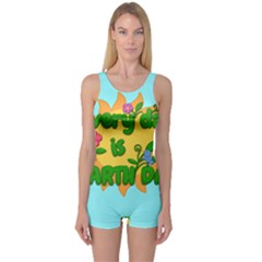 Earth Day One Piece Boyleg Swimsuit