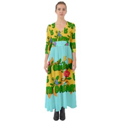 Earth Day Button Up Boho Maxi Dress