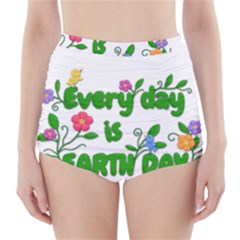 Earth Day High-waisted Bikini Bottoms by Valentinaart