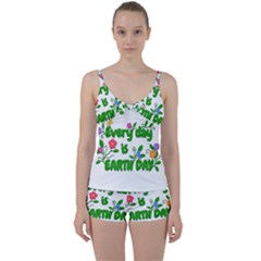 Earth Day Tie Front Two Piece Tankini by Valentinaart