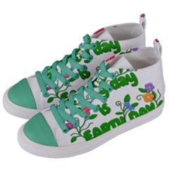 Earth Day Women s Mid-top Canvas Sneakers