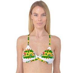 Earth Day Reversible Tri Bikini Top by Valentinaart