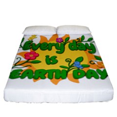 Earth Day Fitted Sheet (california King Size) by Valentinaart