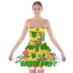 Earth Day Strapless Bra Top Dress by Valentinaart