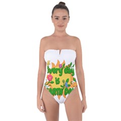 Earth Day Tie Back One Piece Swimsuit by Valentinaart